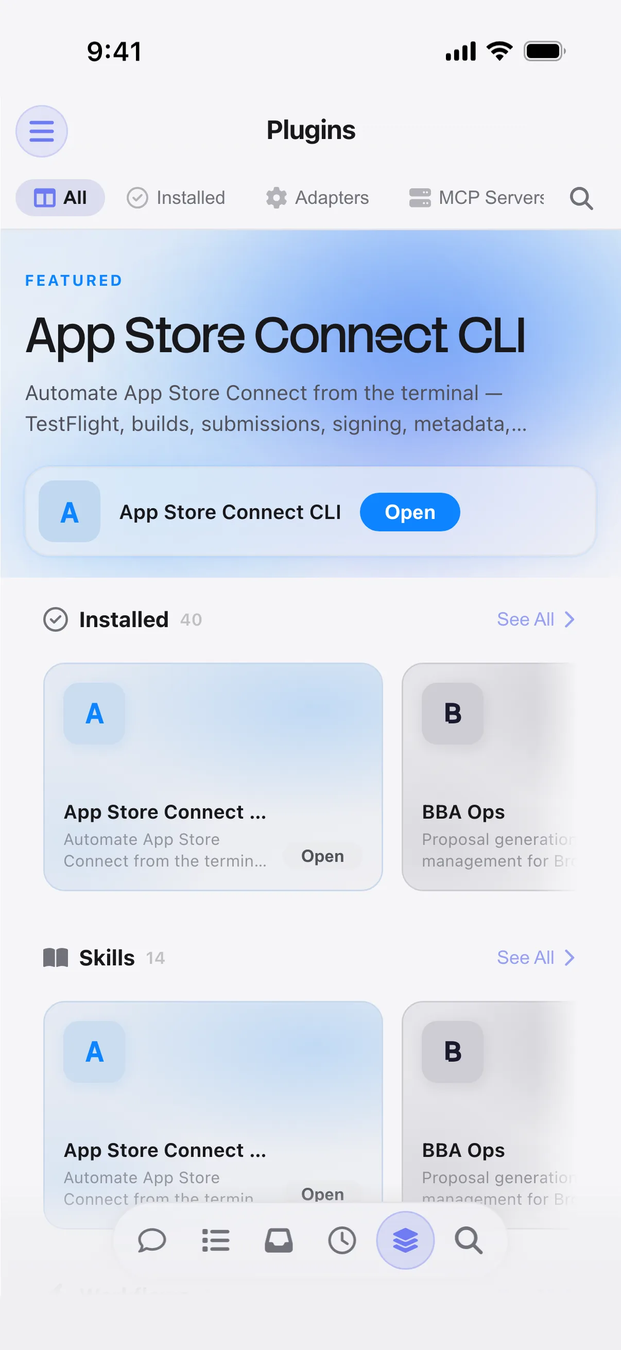 Plugins mobile view